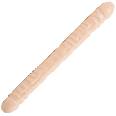 Geaderde Dubbele Kop – Dildo met Dubbele Einden – 18 / 45 cm