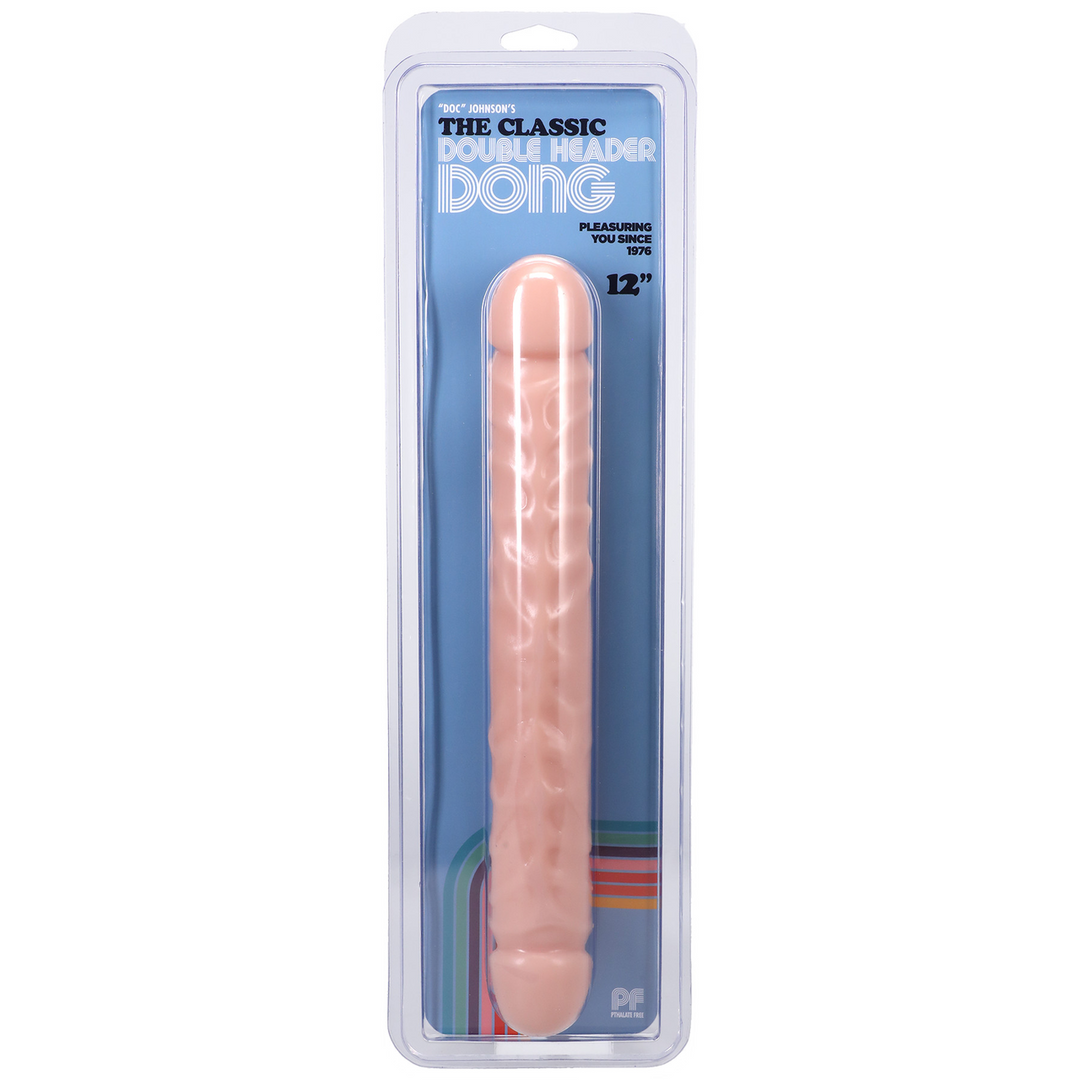 Jr. Veined Double Header – Dildo met Double Ends – 12 / 30 cm