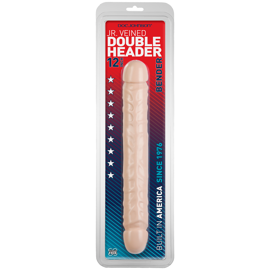 Jr. Veined Double Header – Dildo met Dubbele Einden – 12 / 30 cm