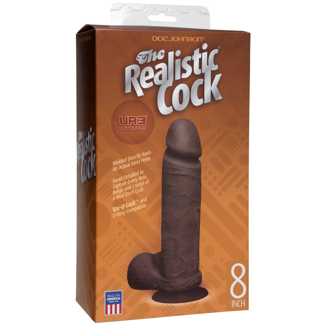 Realistische Cock met Ballen – Verwijderbare VacULock Zuignap – ULTRASKYN – 8 / 20 cm – Chocolade