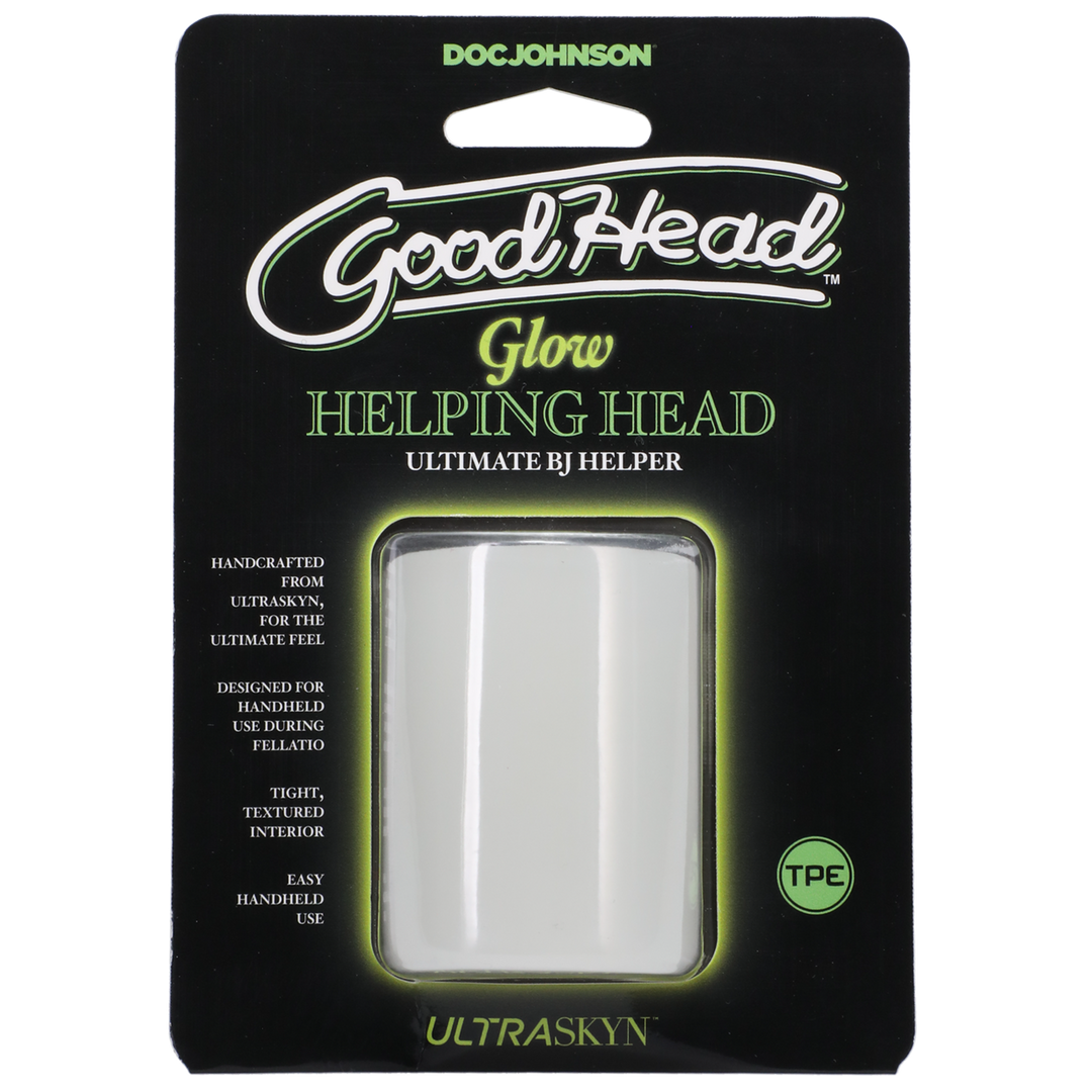 Glow Helping Head – Masturbator Sleeve – Frost / Groen Gloed