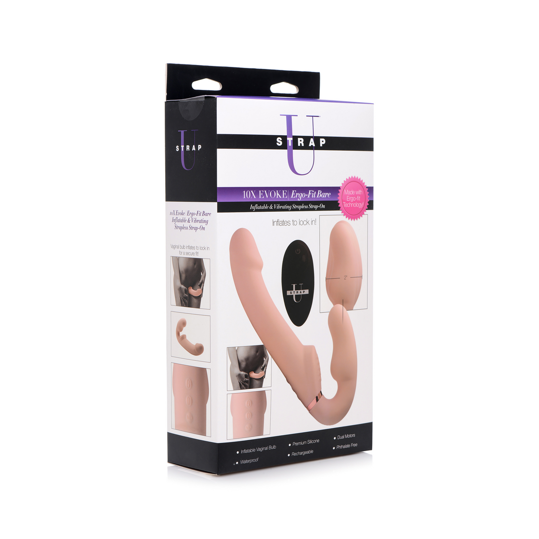 Evoke Ergo-Fit – Opblaasbare en Vibrerende Strapless Strap-On