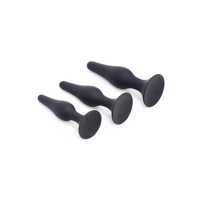 Triple Spire – Tapered Silicone Anale Trainer Set – 3 Stuks – Zwart