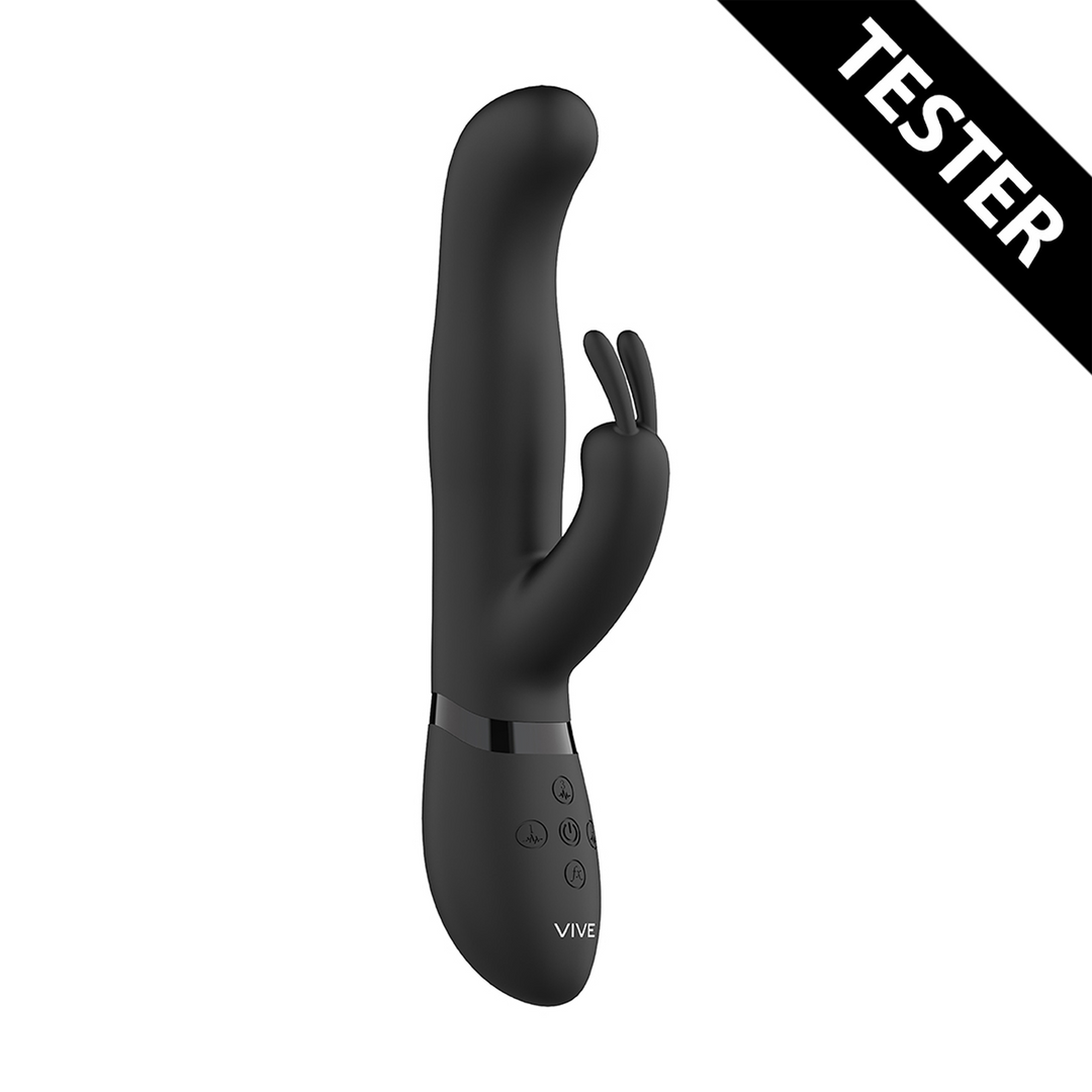 Izara – Draaibare Kralen Konijn Vibrator – Zwart – Tester