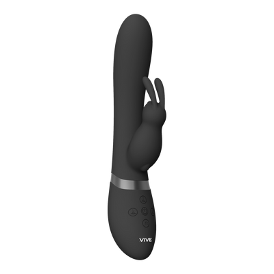 Taka – Opblaasbare en Vibrerende Konijnen Vibrator – Zwart