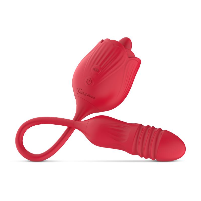 Roos Vibrator met Stotende Dildo