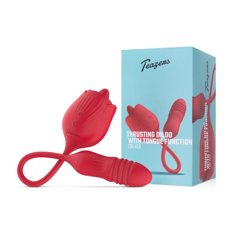 Roos Vibrator met Stotende Dildo