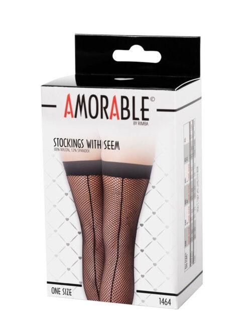 Amorable by Rimba – Netkousen met Naad – One Size – Zwart