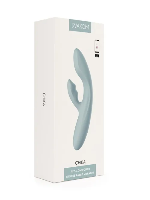 SVAKOM – Chika – verwarmende Rabbit Vibrator App controlled  – Grijs