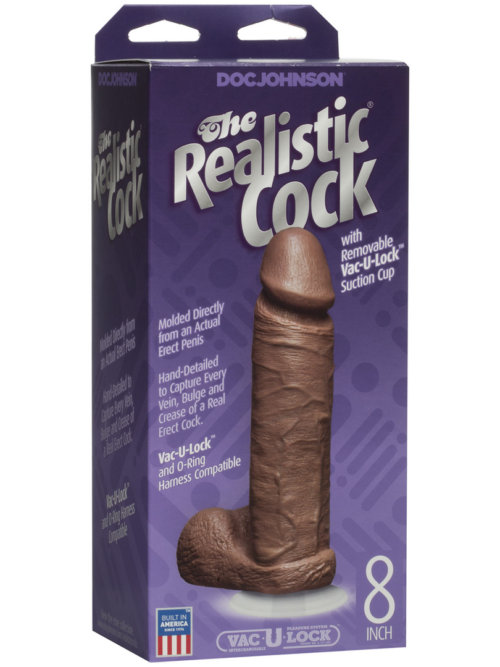 Realistische Cock met Ballen – Verwijderbare Vac-U-Lock Zuignap – 8 / 20 cm – Caramel
