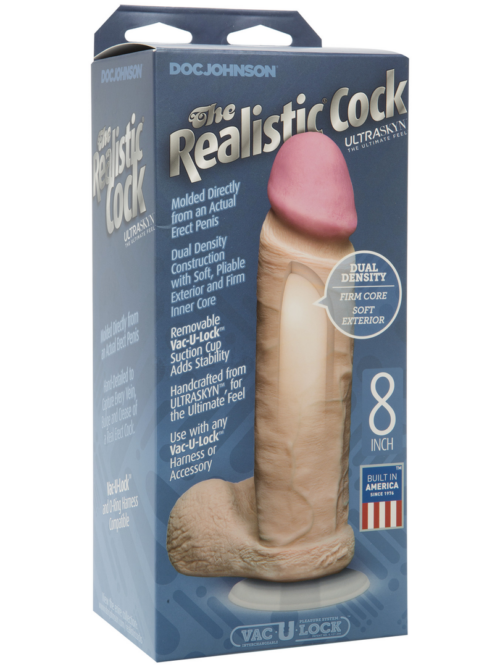 Realistische Cock met Ballen – Verwijderbare Vac-U-Lock Zuignap – ULTRASKYN – 8 / 20 cm – Vanille