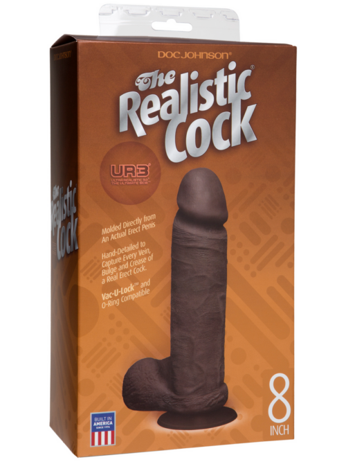 Realistische Cock met Ballen – Verwijderbare VacULock Zuignap – ULTRASKYN – 8 / 20 cm – Chocolade