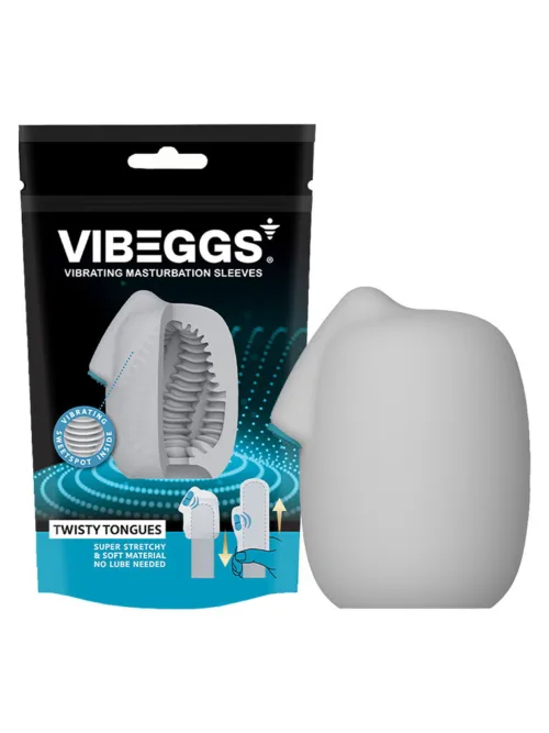 VIBEGGS – Twisty Tongues – Vibrerende Masturbatie Sleeve – Wit