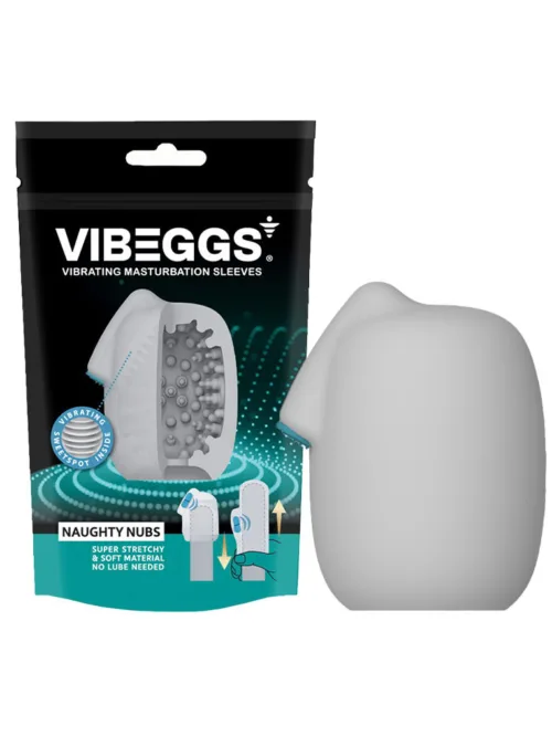 VIBEGGS – Naughty Nubs – Vibrerende Masturbatie Sleeve – Wit