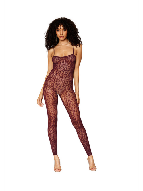 Catsuit Bodystocking en Shrug Diamond – One Size – Bruin