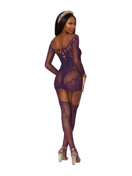 Garter Dress Diamond – One Size – Aubergine