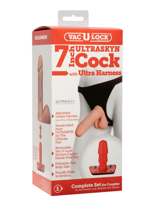 ULTRASKYN Harness en Dildo – 7 / 18 cm