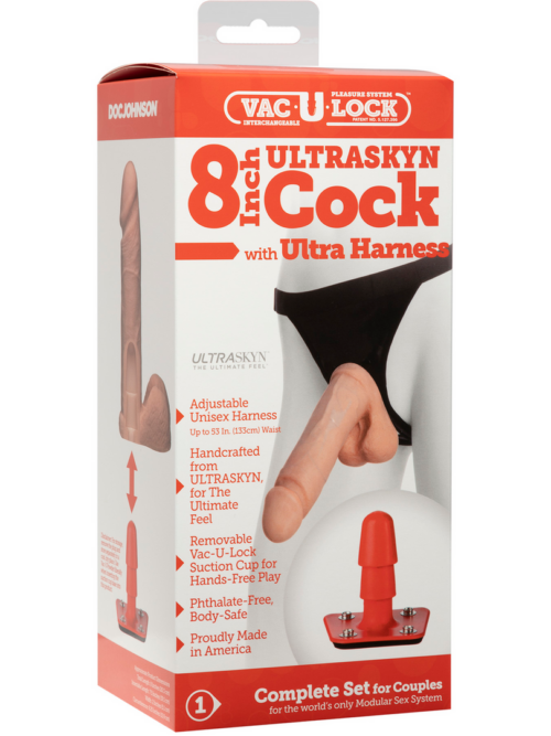 ULTRASKYN Harnas en Dildo – 8 / 20 cm