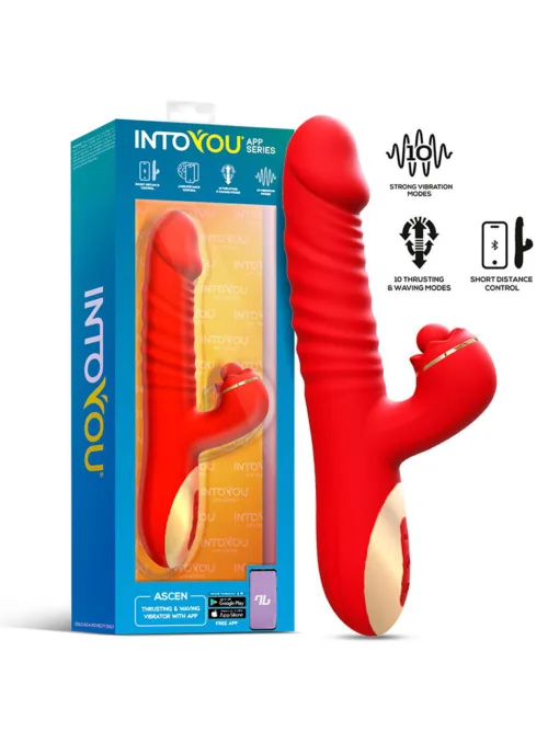 IY – Ascen – Rabbit Vibrator – Stuwende en zwaaiende vibrator met app – Rood