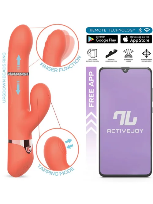 IY – Mindy – Rabbit Vibrator met kralen en app – Oranje