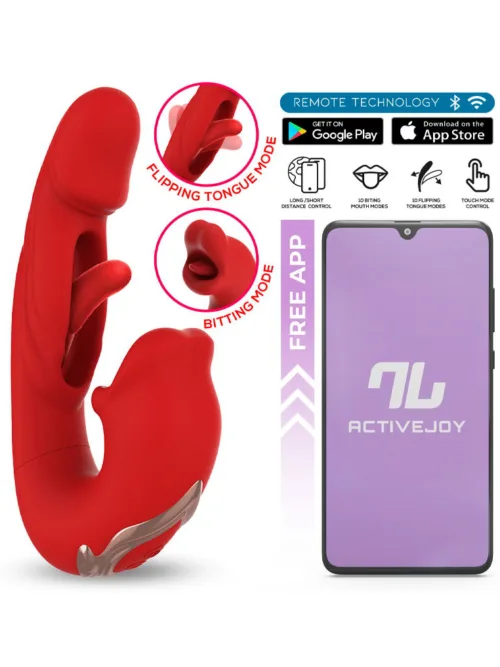 IY – Mouty – Biting & Flipping Rabbit Vibrator met App – Rood