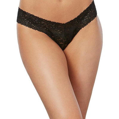 Lace Thong – One Size – Zwart