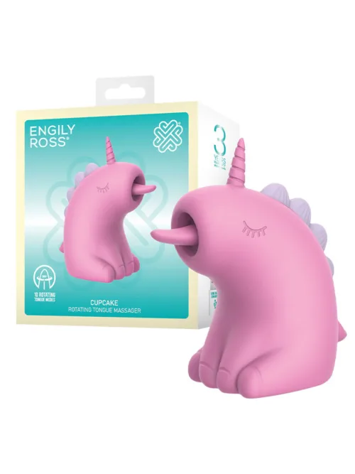 ER – Cupcake Unicorn – 360° Roterende Tong Massage – Roze