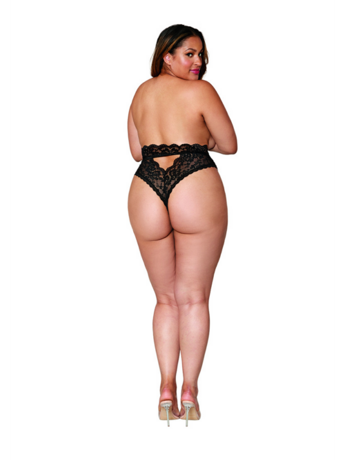 Hoge Taille Kant Slip – 3X – Zwart
