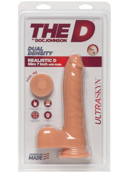 D Slim – Realistic ULTRASKYN Dildo met Ballen – 7 / 18 cm