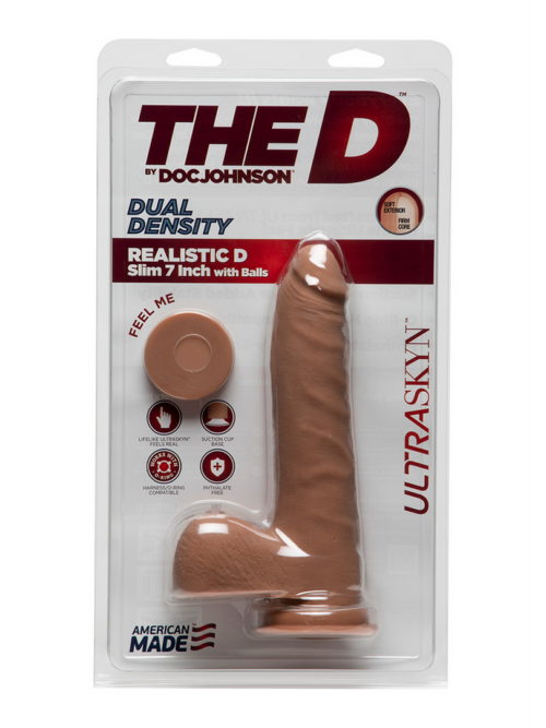 D Slim – Realistic ULTRASKYN Dildo met Ballen – 7 / 18 cm