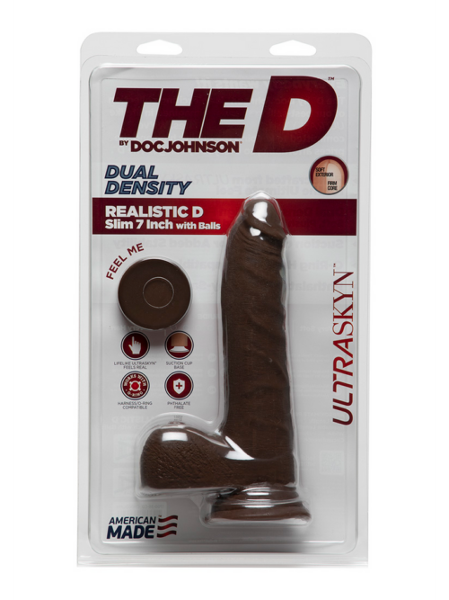 D Slim – Realistic ULTRASKYN Dildo met Ballen – 7 / 18 cm