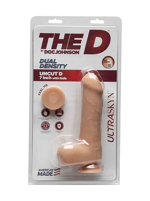 Uncut D – Realistic ULTRASKYN Dildo met Ballen – 7 / 18 cm