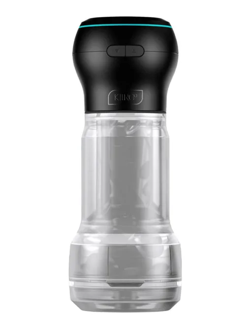 KIIROO – Feel Pocket Stroker Crystal + Powerblow Combo – Zwart/Transparant