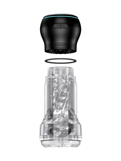 KIIROO – Feel Pocket Stroker Crystal + Powerblow Combo – Zwart/Transparant