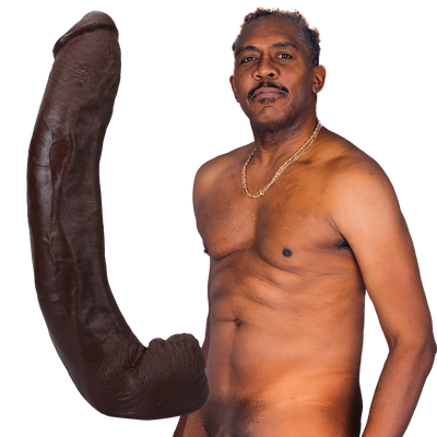 Dredd – Realistische ULTRASKYN Dildo – 13,5 / 34 cm – Chocolade