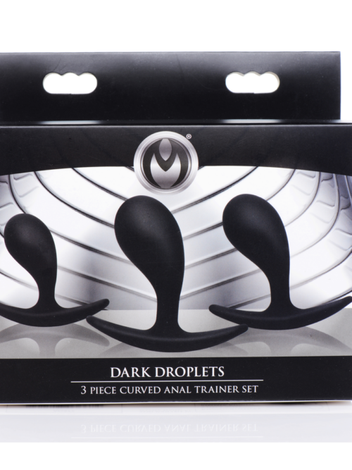 Dark Droplets – 3-delige Gebogen Anale Trainer Set – Zwart