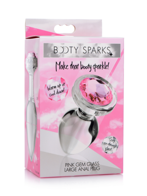 Roze Edelsteen – Glas Anaal Plug – Groot