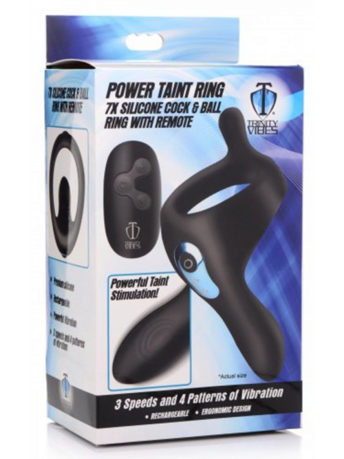 Power Taint – Siliconen Cock- en Ballring met Afstandsbediening