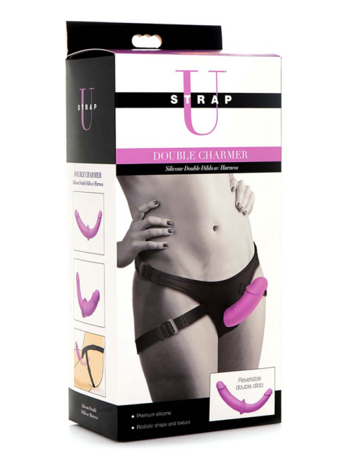 Double Charmer – Silicone Double Dildo met Harness
