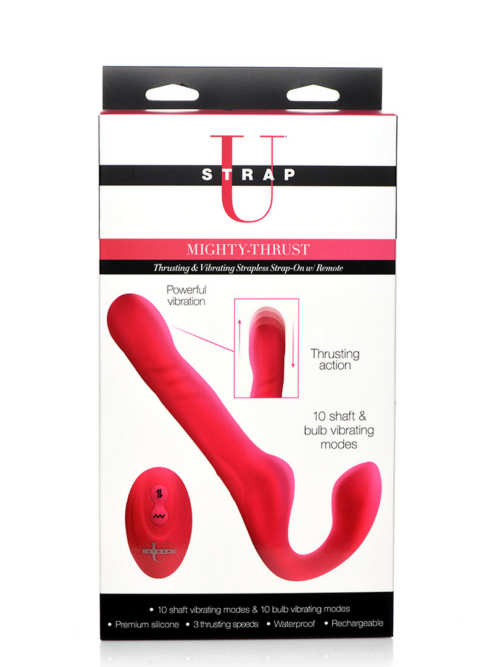 Mighty-Thrust – Duwende en Vibrerende Strapless Strap-On met Afstandsbediening