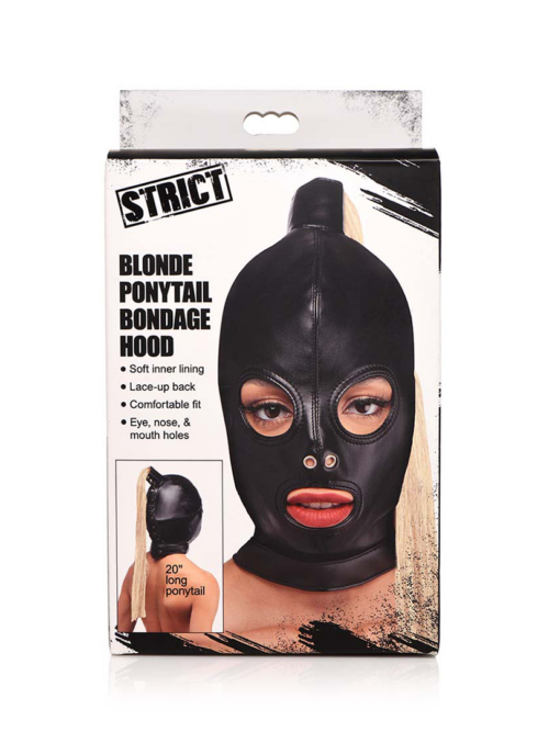 Bondagemasker met blonde paardenstaart
