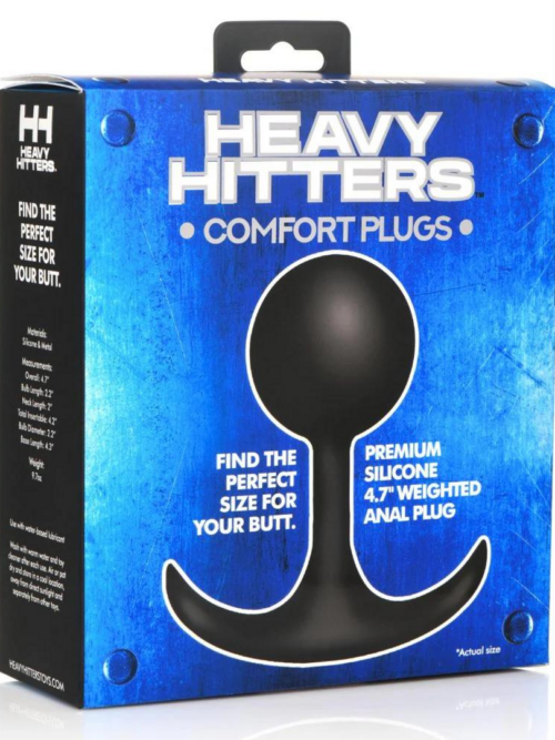 Comfort Plugs Silicone Weighted Round Plug 4.7 – Zwart
