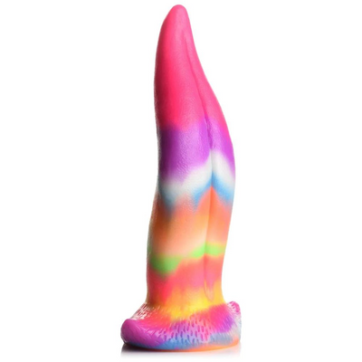 Eenhoorn Tongue – Glow in the Dark – Silicone Dildo – Regenboog