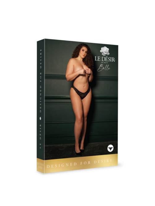 Claire – Elastische Kant Slip met Gouden Details – Plus Size
