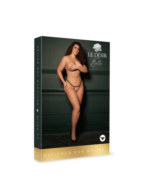 Aimé – Brief met Open Kruis en Billen, Verstelbare Slider en Gouden Details – Plus Size