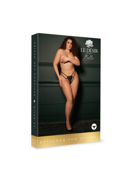 Faye – Kant Tanga met Verstelbare Sliders en Gouden Details – Plus Size