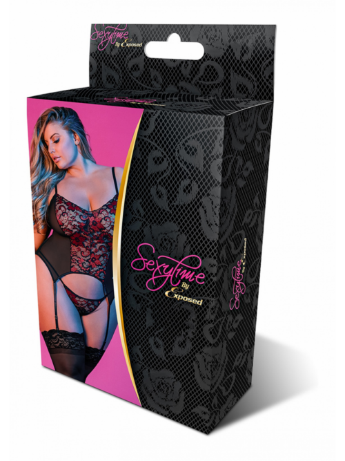 Merry Widow en G-String Set – 2X – Zwart