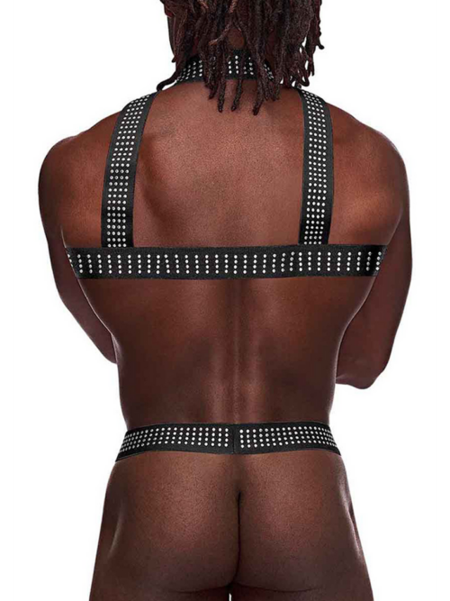 Elastische Harnas met Studs – Eén Maat – Zwart