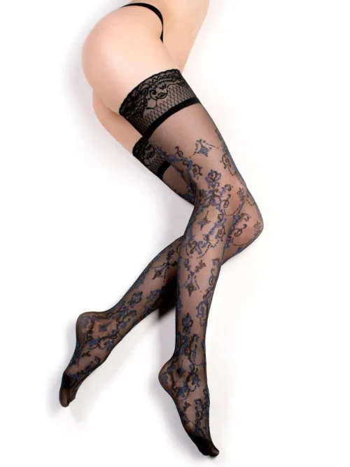 Ballerina – Fantasy Hold Ups – Kousen (20 denier) – Zwart & Blauw