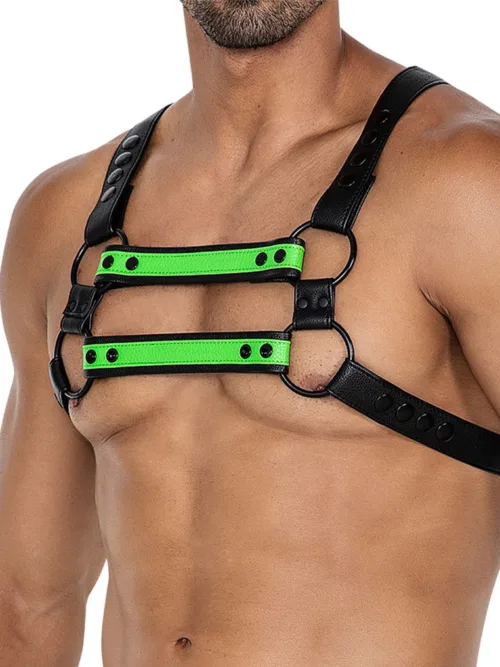 H4RNESS van C4M – 4WAY Harnas – Blazing Groen
